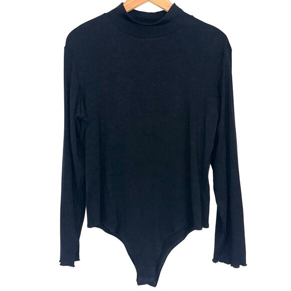 SOLD ๐NWT Cider Black Plus Size Mock Turtleneck Long Sleeve Bodysuit Size 1X - Picture 2 of 13
